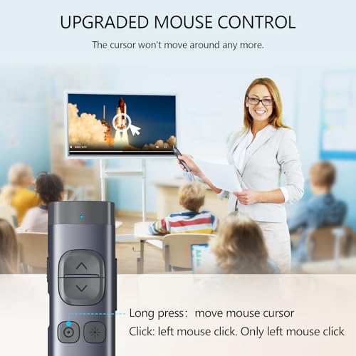 N97s Presentation Clicker for Powerpoint Presentations with Digital Pointer | ①Green Laser Pointer②Metal Housing③Magnifier/Highlight/Mouse Left Click④TV Screen&Projector Clicker⑤Built-in Storage Receiver - color: Green - BLE&USB-A