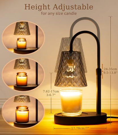 Candle Warmer Lamp with Timer - Electric Candles Wax Warmers Glass Lamps - color: D-gray