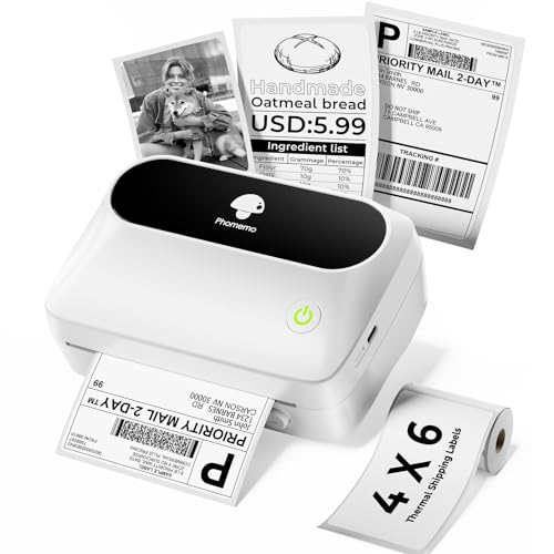 Phomemo Bluetooth Label Printer M421 - Wireless 4x6 Shipping Labels for Small Business, Thermal Printer Compatible with Phone and PC, Portable Barcode Sticker Maker