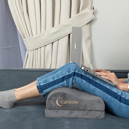 Ergonomic Foot Rest Under Desk - Non-Slip, Adjustable, Washable Covers for Pain Relief - Office, Home & Travel (Grey) - color: Grey