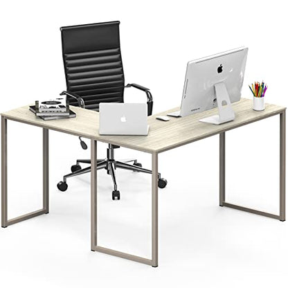 SHW Mission 48 x 48 L-Shape Home Office Computer Desk, Maple - color: Maple, size: 48-Inch L-Shaped