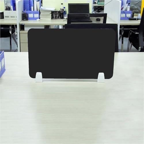 Freestanding Desktop Divider 1pc Desktop Partition Black Office Divider Screen Desk Baffle for School Workstation Privacy Workspace Organizer