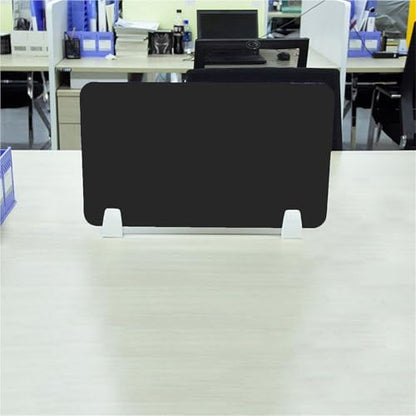 Freestanding Desktop Divider 1pc Desktop Partition Black Office Divider Screen Desk Baffle for School Workstation Privacy Workspace Organizer