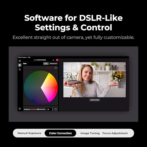 YoloLiv YoloCam S3, 4K Streaming Webcam | 1/1.3'' Sensor,DSLR-Like Control, Cinematic Effects,4X Zoom, HDR,Uncompressed Video,Optimized PD AutoFocus