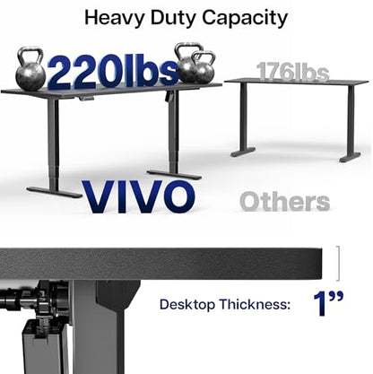 VIVO Light Wood 71 x 30 in Standing Desk, DESK-KIT-2E71C - color: Light Wood Top / Black Frame, size: 71 x 30 inch