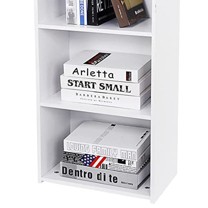 Display Storage Bookcase 5-Tier, Industrial Freestanding Bookshelf for Modern Home Office, Living Room, 52 Inch Open Shelf Rack for Books, Records, Photo Frames and Plants (White)
