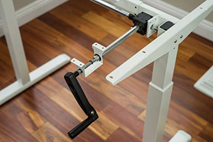 Height Adjustable Ergonomic Workstation Crank Desk Frame, Tabletop Not Included, 48.56 Inch Max, White - color: White