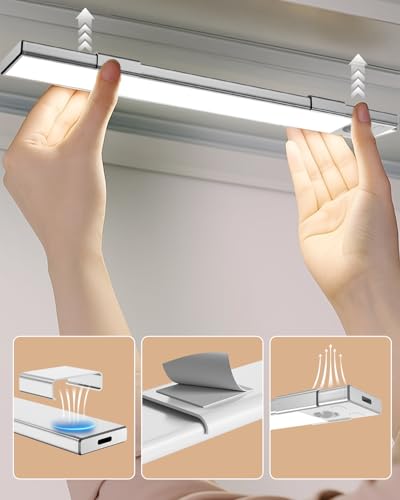 Under Cabinet Lighting 8 inch Rechargeable Battery Operated Motion Sensor Light Wireless Under Counter Lights for Kitchen, Stairs,Hallway (3 Pack) - size: 8inch