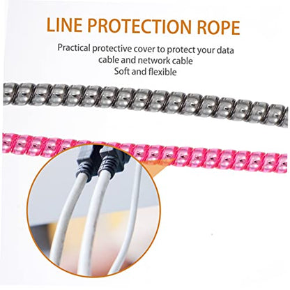 Angoily 1.4m Cable Management Sleeve 8PCS Wire Hider for Desk and Nightstand Sturdy Organizer Adhesive Clips