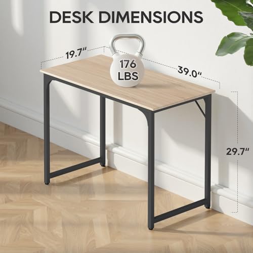 BestOffice Computer Desk,Home Office Desk, Modern Simple Style for Home Office Study Writing (Nature, 39 Inch) - color: Nature, size: 39 Inch