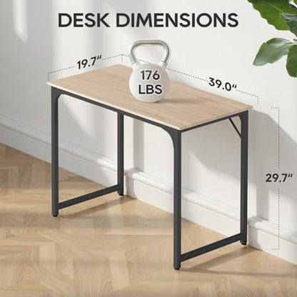 BestOffice Computer Desk,Home Office Desk, Modern Simple Style for Home Office Study Writing (Nature, 39 Inch) - color: Nature, size: 39 Inch