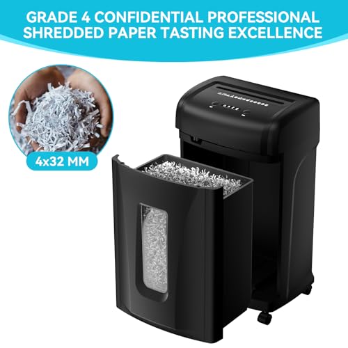Large Commercial Heavy Duty 22-Sheet High Security Cross-Cut Paper Shredder with 9.24 Gallon Pullout Waste Bin, Quiet Office Shredding for Documents, Staples, Credit Cards