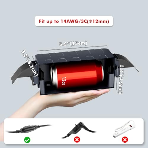 Flemoon IP55 Small Outdoor Electrical Box Waterproof, for Power Strip | Inner 5.9 x 3.2 x 1.8inch, Extension Cord Cover with Detachable Awning Covers for Plug, Outlet, Holiday Lights, Gray - color: Gray, size: Small