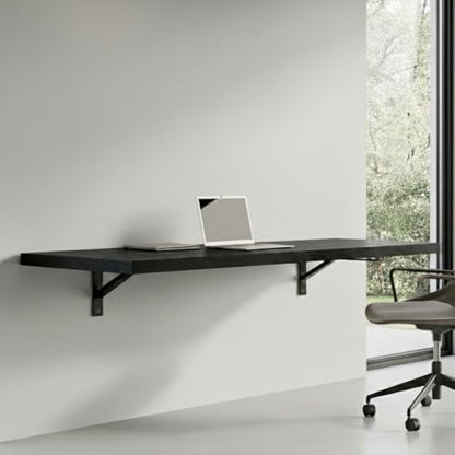 Wall Mounted Desk, Murphy Desk, Wall Mounted Folding Table, 48x16 Black | Houseables Laundry Folding Table, Fold Down Work Bench, Foldable Station, Floating Bar, Hanging, Dining, Kitchen, Clothes - color: Black