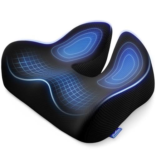 6" Thickened Donut Pillow Seat Cushion, Ergonomic Hemorrhoid Pillow with Widened Cutout for Tailbone,Sciatica Pain Relief & Postpartum, Memory Foam Office Chair Cushion for Long Sitting at Home