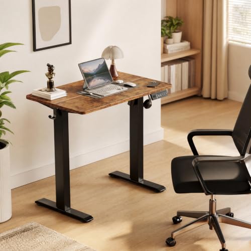 Claiks Electric Small Standing Desk, 32x19 Inch, Rustic Brown - color: Rustic Brown, size: 32 Inch