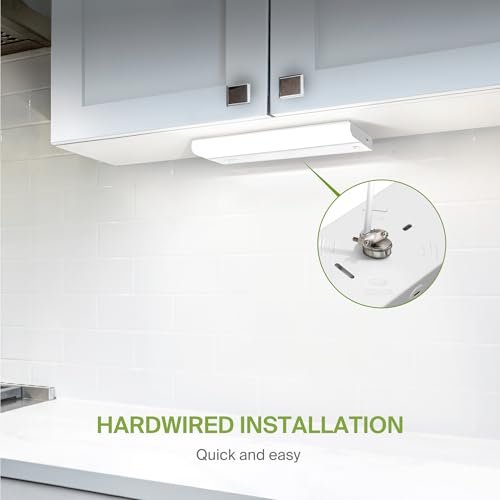 ASD LED Under Cabinet Lighting Hardwired, 12 Inch 5W 2700K-5000K Selectable, 442LM, CRI90+, Direct Wire Linkable Under Counter Lights for Kitchen, Dimmable Under Cabinet Lights, White, UL Certified - color: 12 Inch White, size: 1 Pack