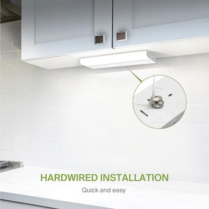 ASD LED Under Cabinet Lighting Hardwired, 12 Inch 5W 2700K-5000K Selectable, 442LM, CRI90+, Direct Wire Linkable Under Counter Lights for Kitchen, Dimmable Under Cabinet Lights, White, UL Certified - color: 12 Inch White, size: 1 Pack