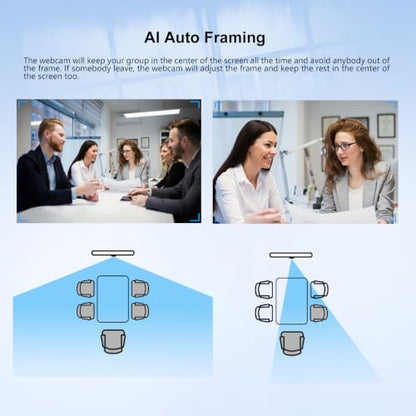 4K All-in-one AI Tracking Video Conference System, AI Speaker Tracking, 4pcs Noise-Cancelling Mics, Speaker, Auto Framing, 4K ePTZ Camera, Suitable for Computer Meeting, Video Calling