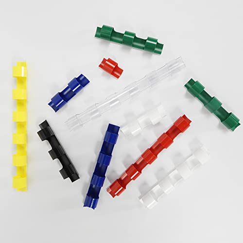 Rayson CR-12-100-M Plastic Binding Combs 1/2in. 21-Ring, 90-Sheet Capacity, Colorful Comb Binding Spines, Max. Binding A4 Size Paper (8.3"×11.7"), Box of 100 - size: 1/2", style: A4 - Available in 7 Vibrant Colors