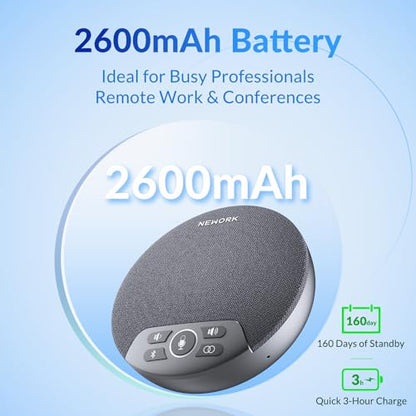 Speakerphone, Conference Speaker with 4 Mics, 360° Enhanced Voice Pickup - color: Supports 2-Unit Daisy-Chaining