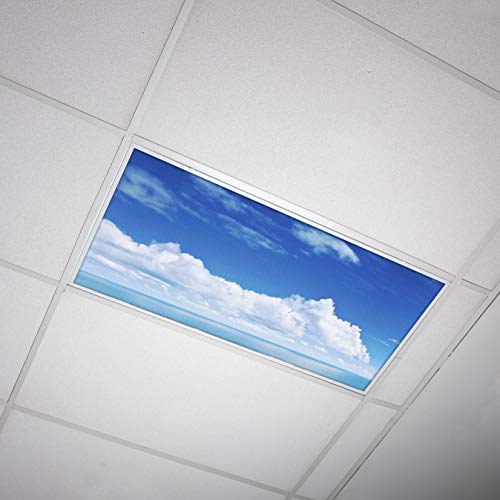 OCTO LIGHTS Cloud Fluorescent Light Covers 2x4 Backlit Film Insert - 1 Pack | ASTM E84 & UL723 Fire Safety Certified | Reduces Glare & Eye Strain | Easy Drop-In Install | Classroom Decor | Sky Panel - color: Cumulonimbus, size: 1pk