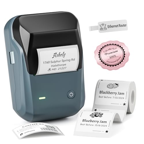 NIIMBOT B1 Label Maker Machine with Tape, 2Inch Thermal Label Printer, Blue - color: Blue, style: 1 Printer+1 Roll Label
