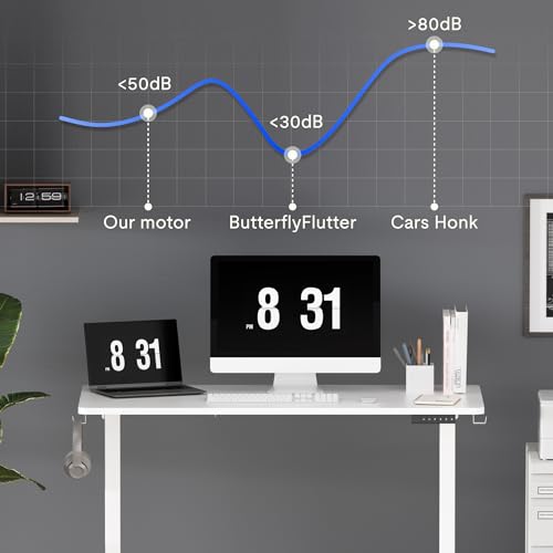FLEXISPOT 48x24 Inch Electric Standing Desk, White - color: White, size: 48"x24"