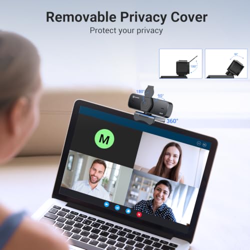 4K Webcam for PC with Fast Autofocus and Sony Sensor, Dual Noise-Reduction Microphones, Auto Light Correction, 4K 30FPS UHD, 77° FOV USB Webcam with Tripod for Zoom, Teams, Mac and Streaming - size: With Tripod
