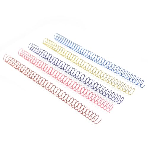 RAYSON 9.5mm Wire Coil Binding Spiral, 3:1 Pitch, 3/8" Metal Spiral Binding Coil, Multicolor & Pack of 100 - color: Yellow, Blue, Red, Purple, Pink, size: 3/8 inch (60 Sheet Capacity)