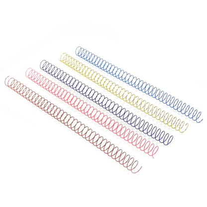 RAYSON 11.1mm Spiral Wire Coil Binding, 3:1 Pitch, 7/16" Metal Coils Spiral Binding 80 Sheets Capacity, Multicolor & Pack of 100 - color: Yellow, Blue, Red, Purple, Pink, size: 7/16 inch (80 Sheet Capacity)
