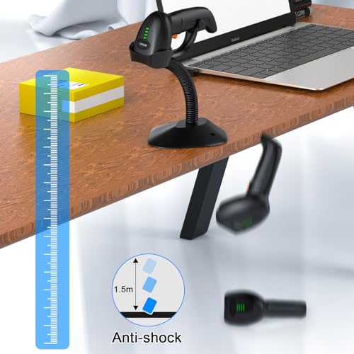USB 1D Barcode Scanner with Stand Handheld Wired Laser Barcode Reader Scanner with Gooseneck Stand and Cable Twilight Blac - color: 1D Wired Barcode Scanner with Stand