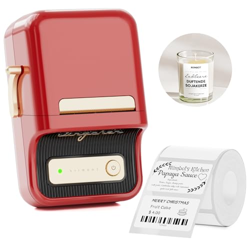 NIIMBOT B21 Label Printer,Bluetooth Thermal Label Maker,Ideal for Home Organization,Business,Ofice,50x30mm Labels,230Pcs(Red) | Thermal Label Printer with 1 Pack 50x30mm White Label for Home/Office/Business, Compatible with iOS & Android - color: Red