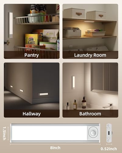 Under Cabinet Lights, Motion Sensored Closet Lights - size: 8inch