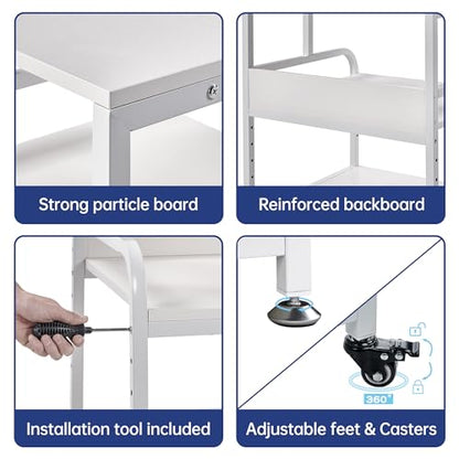 Fannova 25.6"x23.6"x30.9" Extra Large White Printer Stand with Storage - color: White, size: 25.6"W x 23.6"D x 30.9"H