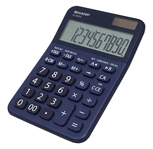 Sharp EL-M335 10-Digit Extra Large Desktop Calculator with Currency Conversion Functions, Tax, Percent and Backspace Keys, and a Large Angled LCD Display, Perfect for Home or Office Use | Extra Large Display, Currency Conversion Functions, Tax, Percent &
