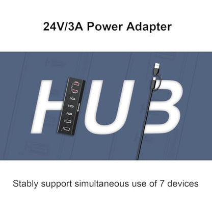 7 in 1 USB C Hub with 10Gbps Data Transfer, PD 45W & QC 18W Fast Charging - color: Black