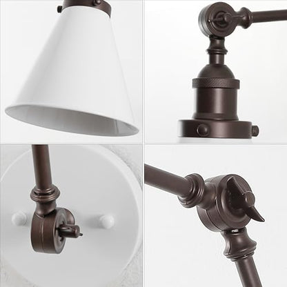 JONATHAN Y Rover 1-Light Wall Sconce 7", White/Oil Rubbed Bronze, Set of 2 - color: White/Oil Rubbed Bronze, size: Set of 2