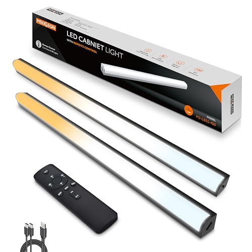 Under Cabinet Lights Remote Control,2 Pack Magnetic Dimmable Closet Lights,USB Rechargeable Wireless LED Shop Light,Ceiling and Under Counter Lights for Kitchen,Wardrobe,Shelf (Black, 40) - color: Black, size: 40CM