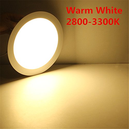BSOD LED Panel Light 3W 4W 6W 9W 12W 15W 18W 24W Flat Lamp Round Ultra-Thin Recessed Ceiling Light Downlight Fixture Kit (Warm White, 15W) - color: Warm White, size: 15W