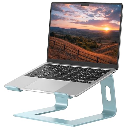 SOUNDANCE Laptop Stand, Aluminum Computer Riser, Ergonomic Laptops Elevator for Desk, Metal Holder Compatible with 10 to 15.6 Inches Notebook Computer, Aquamarine - color: G-Aquamarine, size: For 10 to 15.6 Inches Laptop