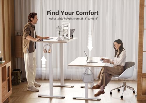 Claiks Electric Height Adjustable Standing Desk, 35x20 Inch, Nature | Smooth Height Adjustment, 3 Memory Presets, Cable Management Hub&Hook, Stable Steel Frame, 176lbs Capacity, Easy Assembly - color: Nature, size: 35