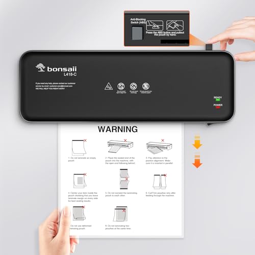 Bonsaii 9-Inch 4-in-1 Laminator Kit with Cutter, Rounder & 40 Pouches - color: Black
