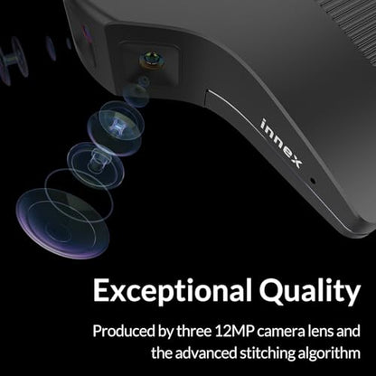 Innex C831 180° Panoramic 4K Wide Angle Webcam with Microphone, AI Facial Tracking for Windows, Mac, Easy Setup Conference Room Camera with Flexible View Angle for Meeting Room, Huddle Space | AI Facial Tracking, Easy Setup, Flexible View Angle, Conferenc