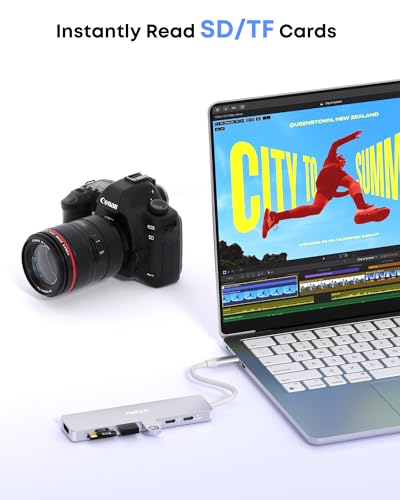 7-in-1 USB C Hub with 4K@60Hz HDMI, 2 USB-A, 1 USB-C, 100W PD Charging, SD 3.0 /TF 3.0 Card Reader, Compatible with MacBook Pro/Air/Neo, iPad Pro, iMac, iPhone 15-17 (Silver) - color: Silver