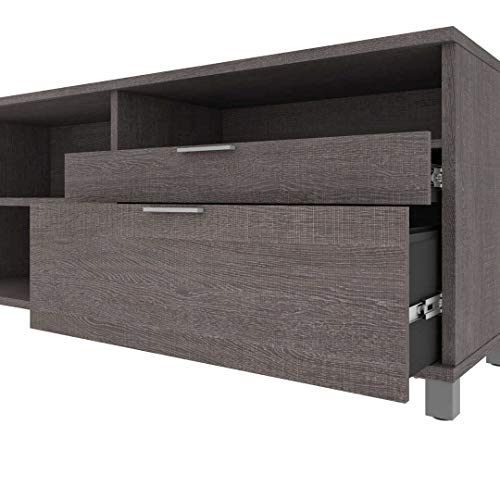Bestar Pro-Linea 72W Credenza with 2 Drawers in bark Grey