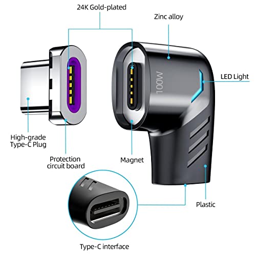 BoxWave Adapter Compatible with Logitech Spotlight Presentation Remote - MagnetoSnap PD Angle Adapter, Magnetic Charging Connector Device Saver - Metallic Silver