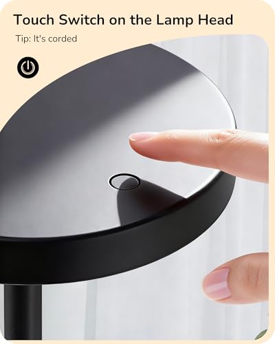 EDISHINE LED Table Lamp, Desk Lamp with 2 Adjustable Height, High CRI 90+ - color: Black