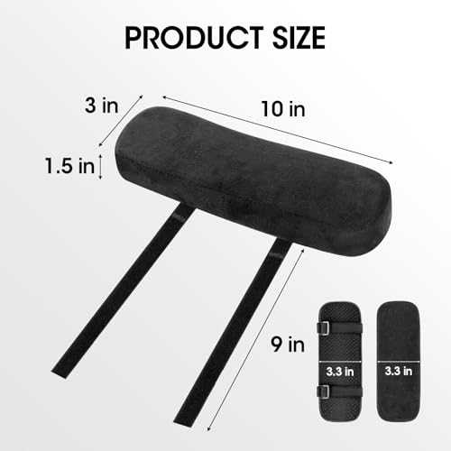 ZNCMRR 2 Pack Office Chair Armrest Pads Covers with Memory Foam(Black) - color: Black