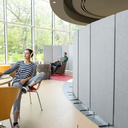 Stand Up Desk Store ReFocus Freestanding Noise Reducing Acoustic Room Wall Divider Office Partition (Ash Grey, 72" x 66", Zippered 3-Pack)